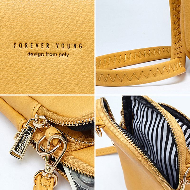 Dam Casual Crossbody-väska Solid Telefonväska Axelväska
