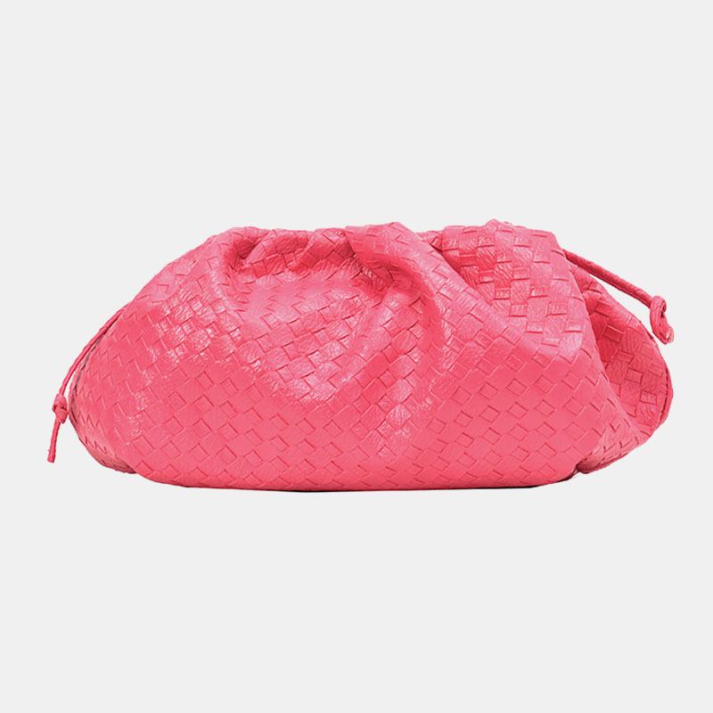 Dammode Vävning Solid Pouch Crossbody Bag Axelväska Clutches Bag