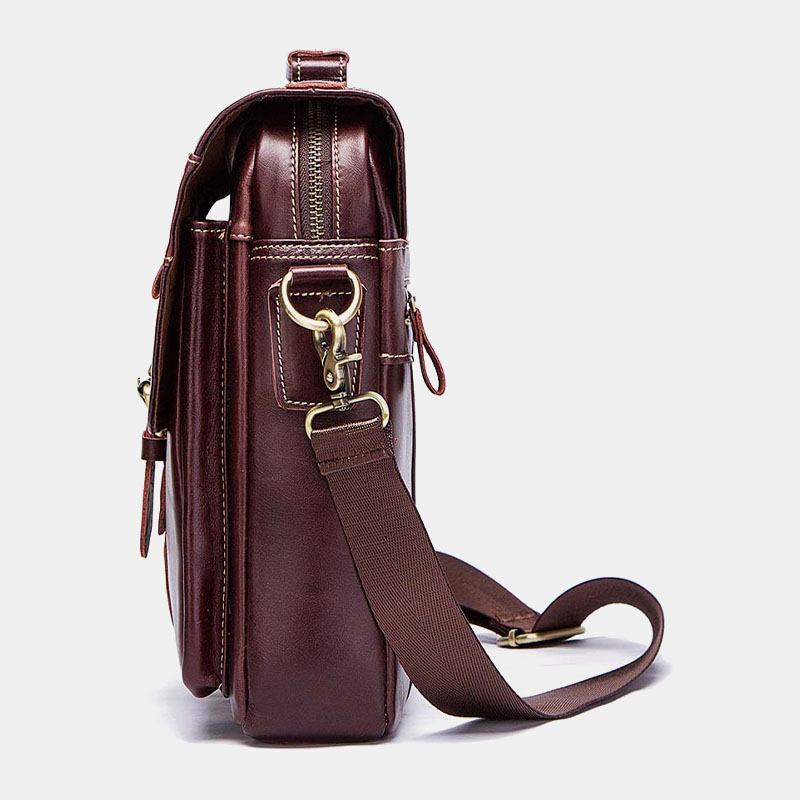 Handväska I Äkta Läder För Män Axelväska Crossbody-väska Business-väska