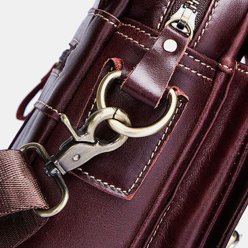 Handväska I Äkta Läder För Män Axelväska Crossbody-väska Business-väska
