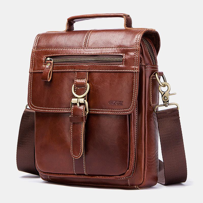 Handväska I Äkta Läder För Män Axelväska Crossbody-väska Business-väska