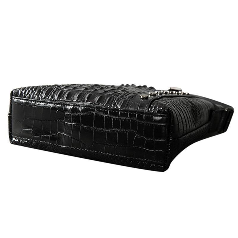 Herr Äkta Läder Alligator Mönster Axelväska Fritid Business Crossbody Bag Portfölj