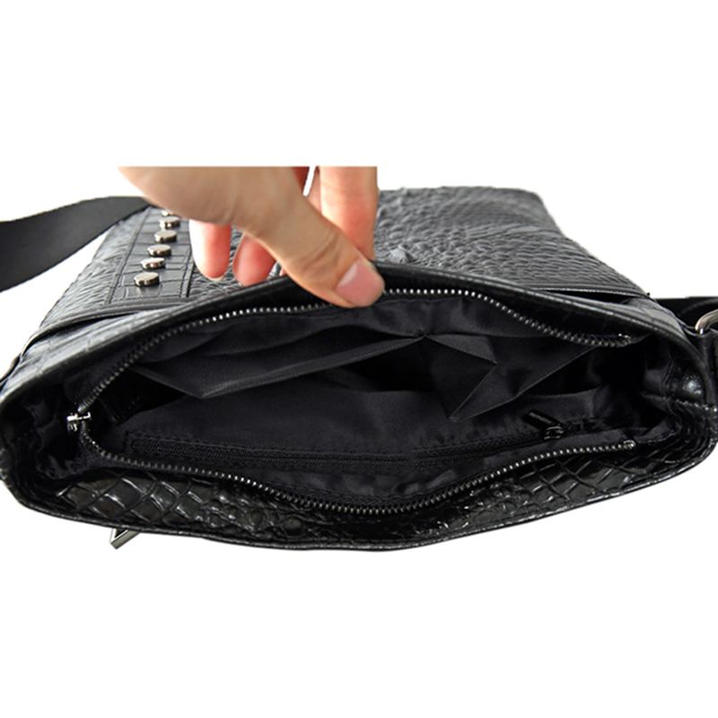 Herr Äkta Läder Alligator Mönster Axelväska Fritid Business Crossbody Bag Portfölj