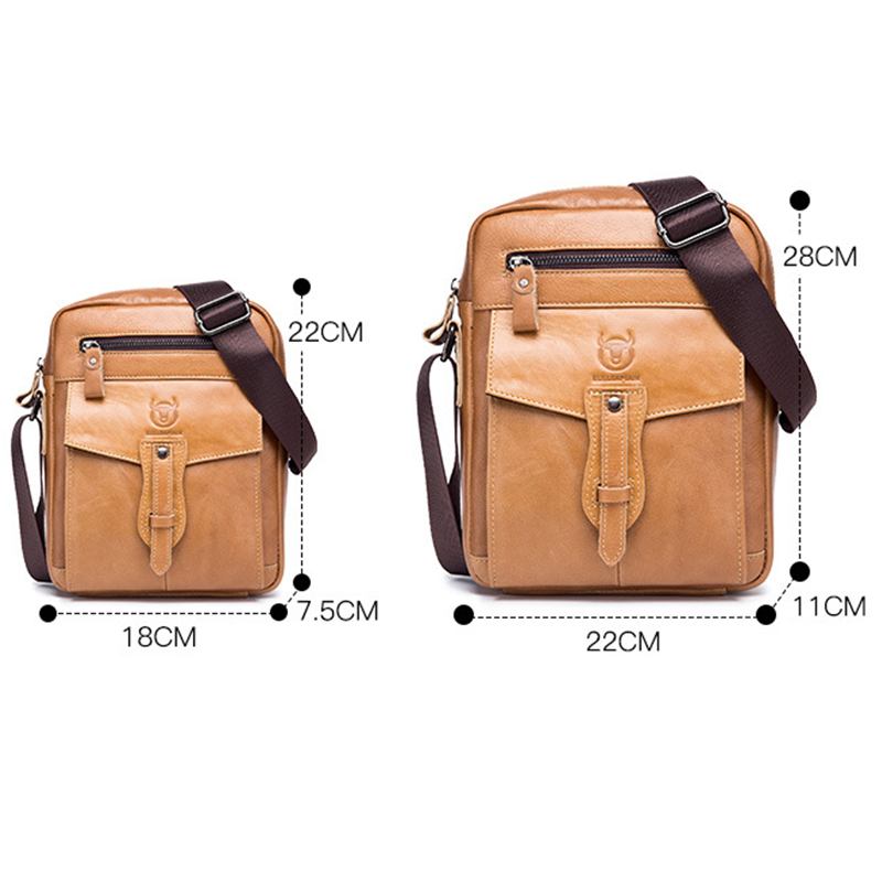 Herr Äkta Läder Solid Crossbody-väska Utomhus