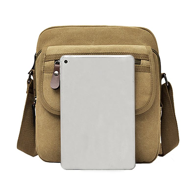 Herr Canvas Multifunktionell Vintage Crossbody Bag Axelväska Casual Business Travel Pack