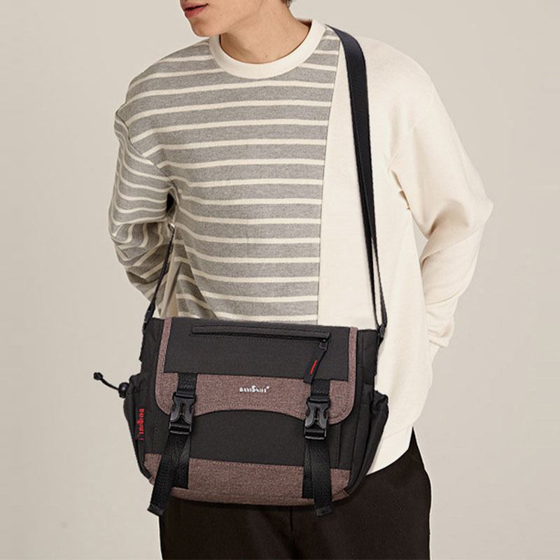 Herr Denim Stor Kapacitet Crossbody Axelväska Med Flera Fack Sling Bag Resväska