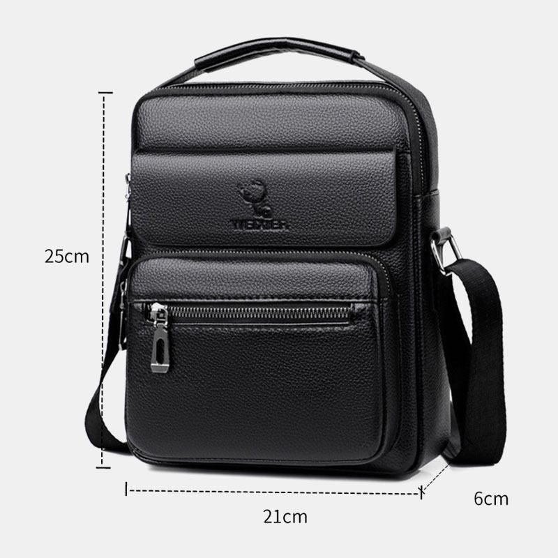 Herr Konstläder Busienss Retro Multi-carry Handväska Crossbody Bag
