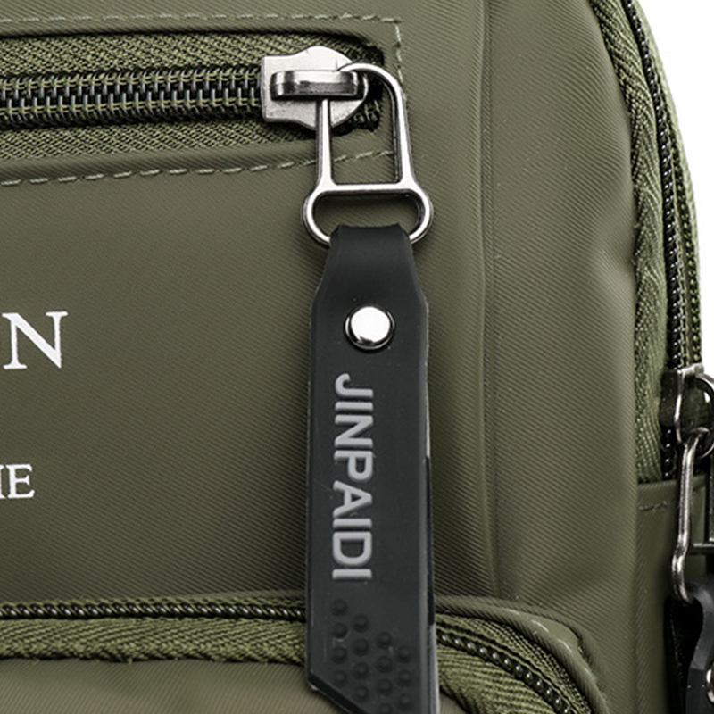 Herr Oxford Cloth Multi-pocket Stor Kapacitet Flerlager Vattentät Crossbody Bag Axelväska