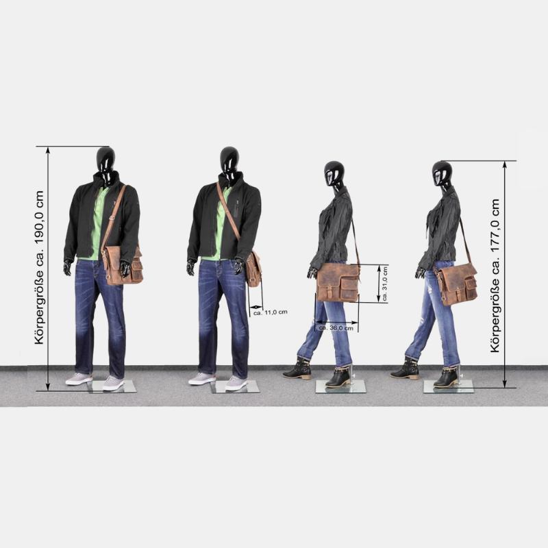 Herr Pu Läder Multifunktion Stöldskydd Stor Kapacitet Multi-pocket Crossbody Bag Axelväska