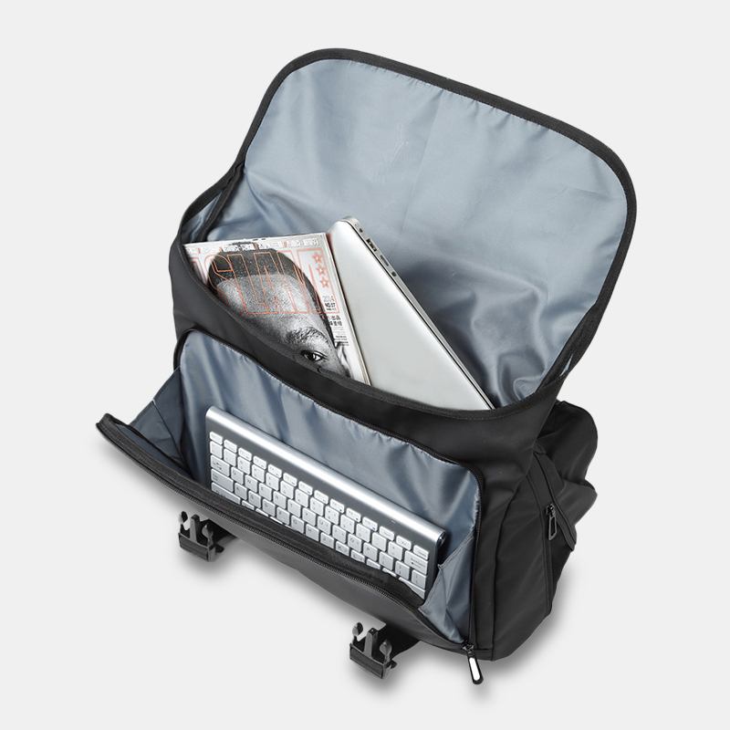 Herr Pvc Vattentät Crossbody-väska Med Stor Kapacitet Multifunktion 15.6 Tums Bärbara Portföljer Messenger-axelväska