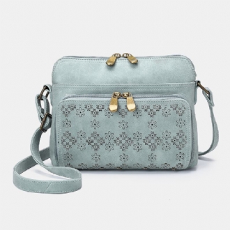 Hollow Out Lätt Crossbody-väska Med Massiv Blomdesign