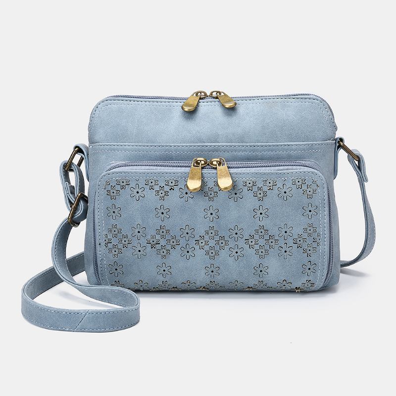 Hollow Out Lätt Crossbody-väska Med Massiv Blomdesign