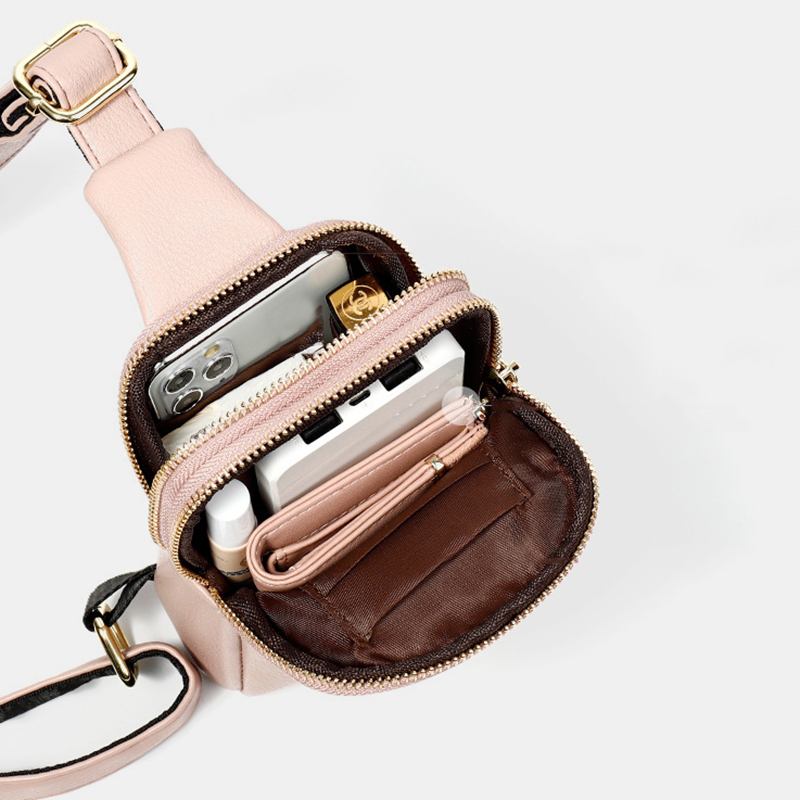 Kvinnor 4 Kortplatser 6.5 Tums Telefonhållare Solid Casual Chest Bag Crossbody Bag