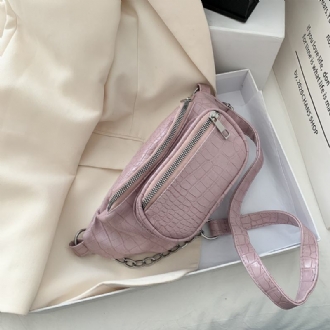 Kvinnor Alligator Croc Mönster Cha Multi-carry Bälte Chest Bag Crossbody Bag