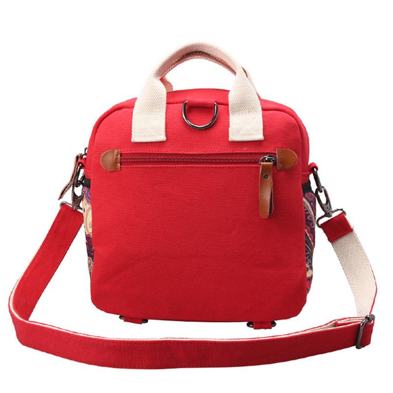 Kvinnor Canvas Multifunctional Med Tryck Axelväskor Ryggsäck