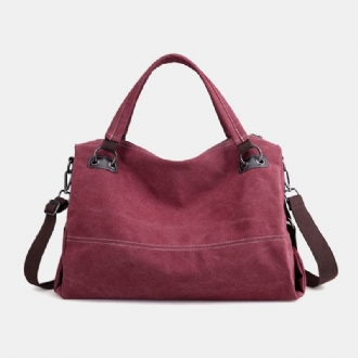 Kvinnor Casual Canvas Handväska Multi-carry Crossbody Bag