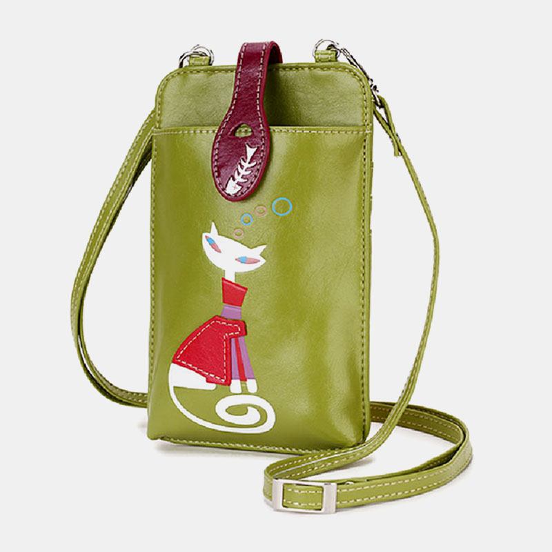 Kvinnor Casual Mode Skönhet Kattmönster Crossbody Bag Axelväska För Utomhusbruk