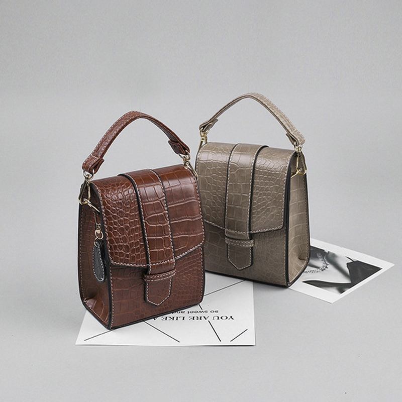 Kvinnor Crocodile Mönster Chain Telefonväska Crossbody Bag