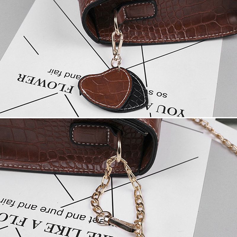 Kvinnor Crocodile Mönster Chain Telefonväska Crossbody Bag