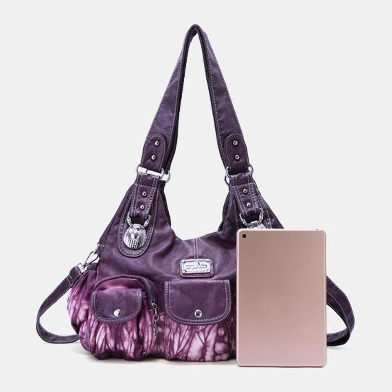 Kvinnor Crossbody-väska Med Flera Fickor Tie Dye Axelväska