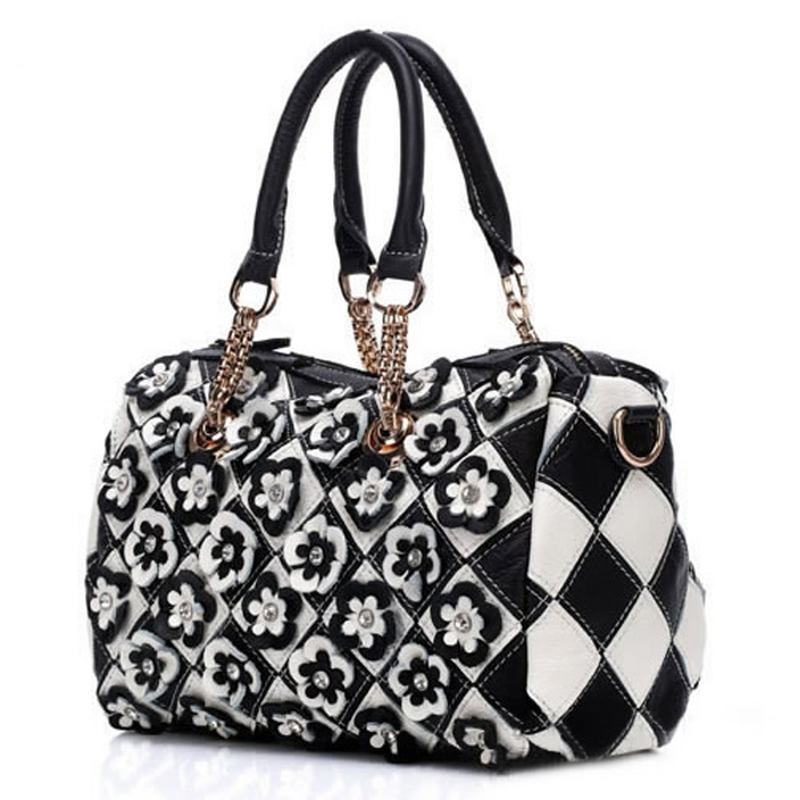 Kvinnor Elegant Blommor Patchwork Crossbody Bag Handväska
