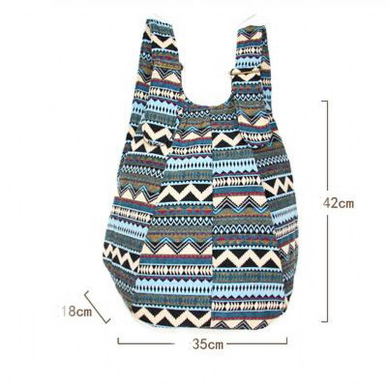 Kvinnor Etnisk Canvas Patchwork Crossbody-väska