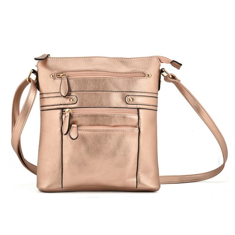 Kvinnor Flerlagers Fickor Med Dragkedja Messenger-väskor Casual Axelväskor Crossbody-väskor