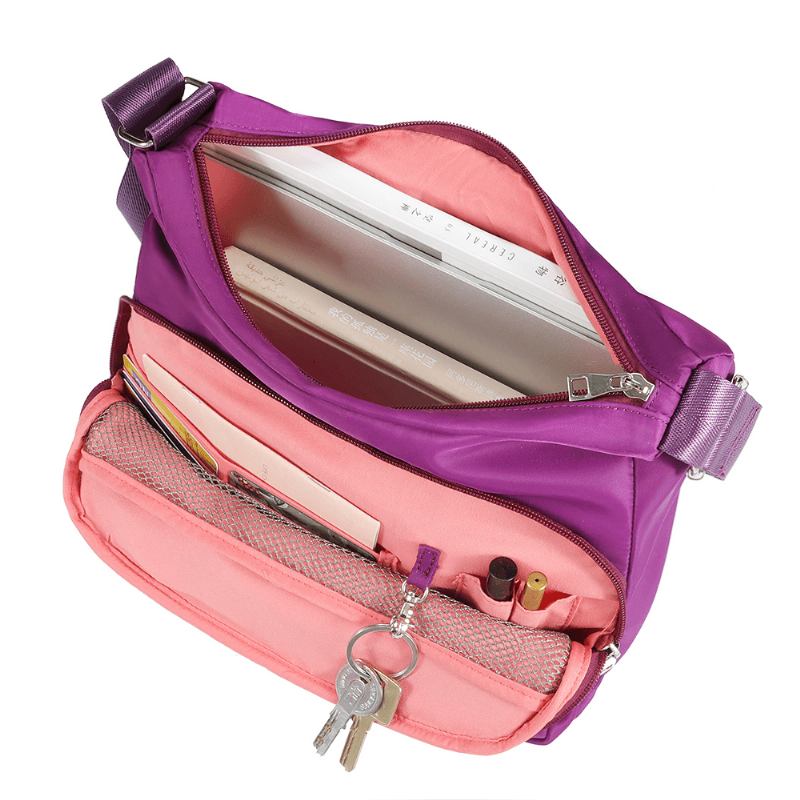 Kvinnor Fritid Nylon Multifunktionell Axelväska Med Stor Kapacitet Crossbody-väska