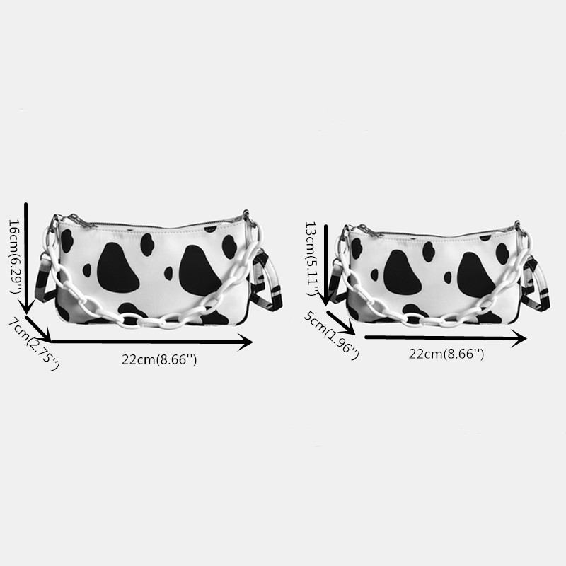 Kvinnor Mjölkmönster Kedja Crossbody Bag