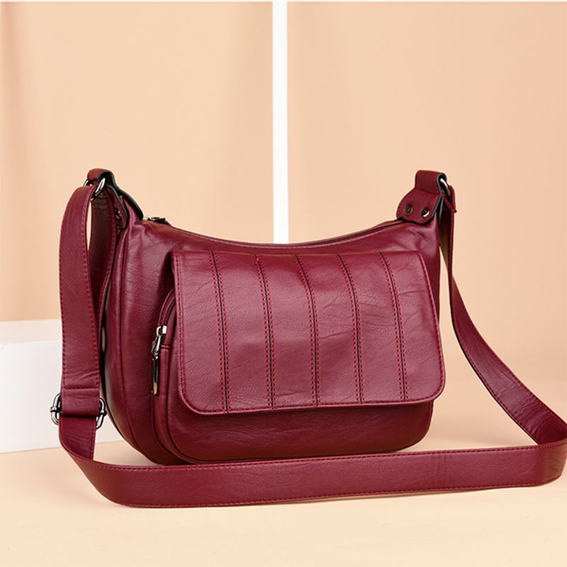 Kvinnor Mjukt Läder Fritid Crossbody-väskor Messenger-väskor