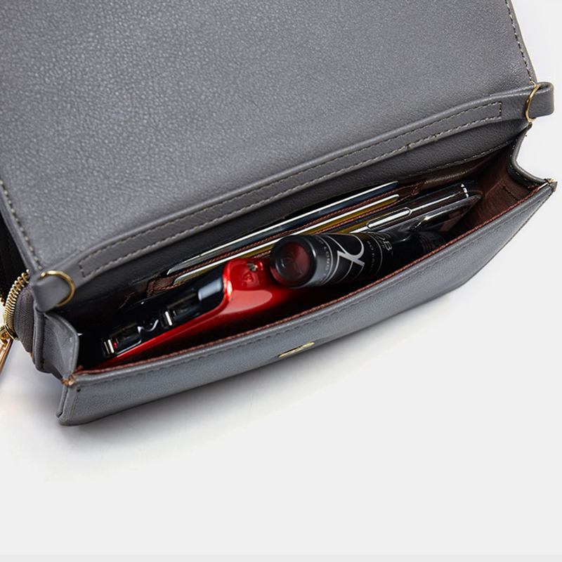 Kvinnor Pu 6.3 Tums Telefon Solid Crossbody-väska Telefonväska Plånbok