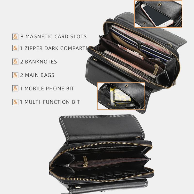 Kvinnor Pu Läder Cross Blommor Tofs Stor Kapacitet Multi-card Slot Telefonväska Crossbody Bag Axelväska