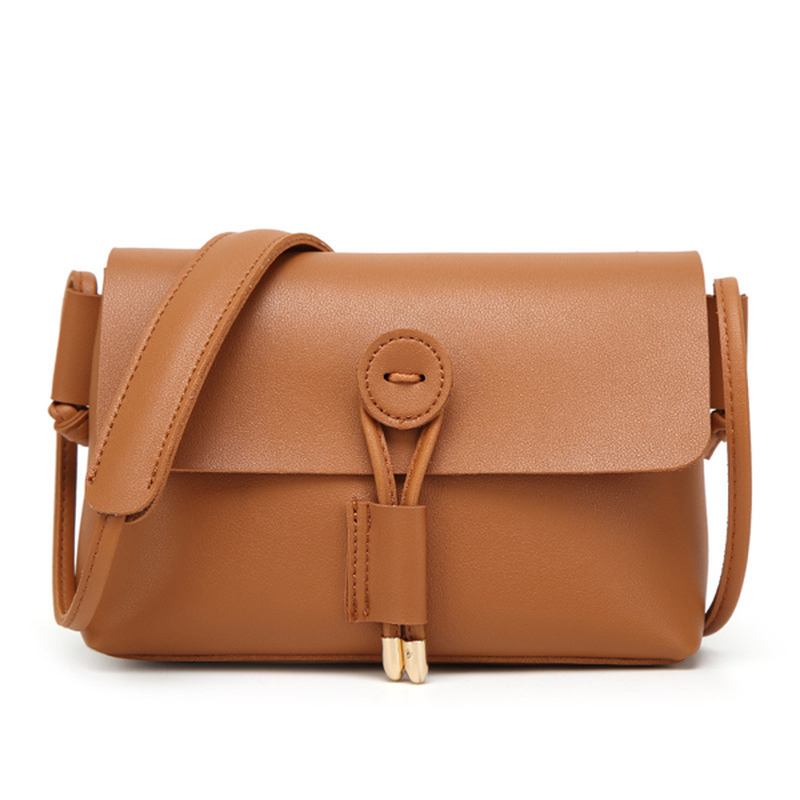 Kvinnor Pu-läder Hasp Axelväskor Vintage Flap Crossbody-väskor Messenger-väskor