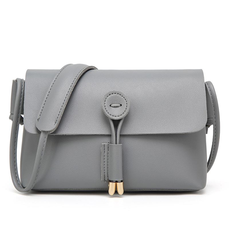 Kvinnor Pu-läder Hasp Axelväskor Vintage Flap Crossbody-väskor Messenger-väskor