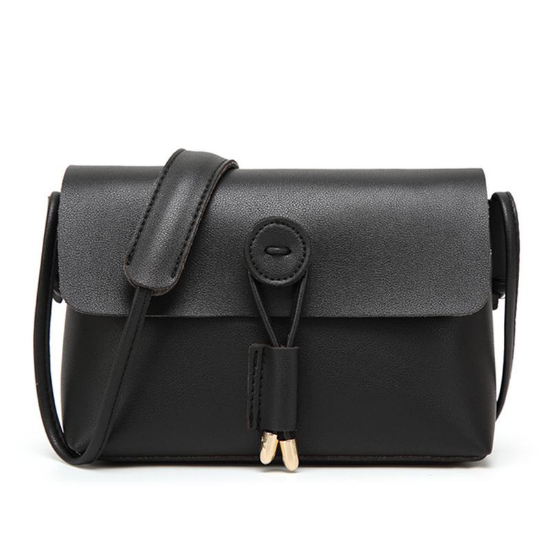 Kvinnor Pu-läder Hasp Axelväskor Vintage Flap Crossbody-väskor Messenger-väskor