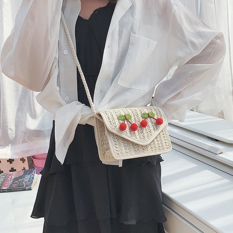 Kvinnor Resor Sommar Beach Weave Straw Crossbody Bag