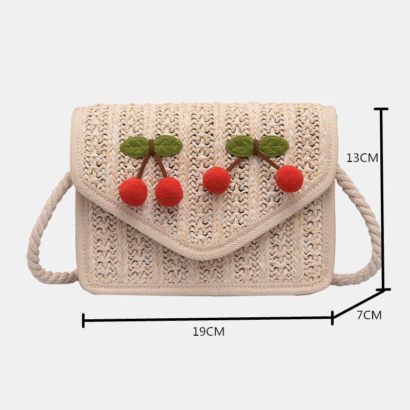Kvinnor Resor Sommar Beach Weave Straw Crossbody Bag