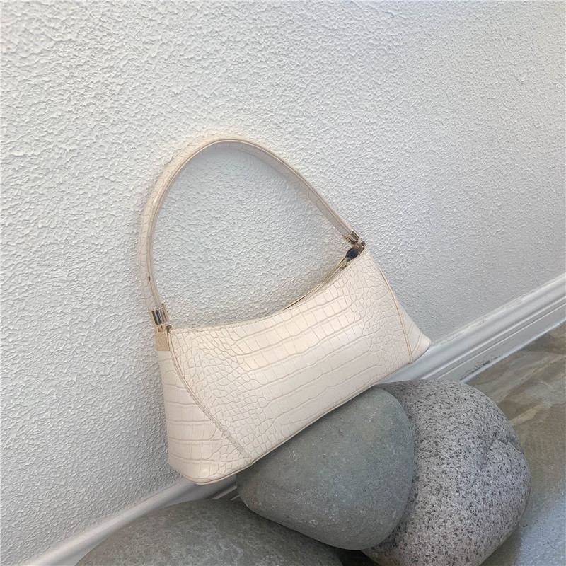 Kvinnor Solid Crocodile Mönster Satchel Axelväska