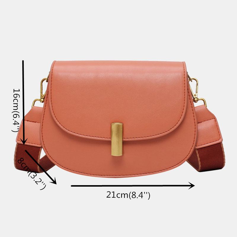 Kvinnor Solid Semi-circle Sadel Bag Crossbody Bag Fritid Bröstväska
