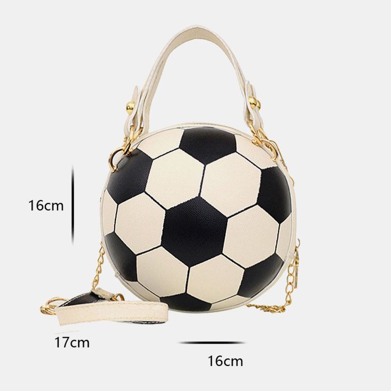 Kvinnor Unik Design Basket Fotboll Look Mini Rund Väska Hangbag Mode Justerbar Axelväska Cross Body Bag