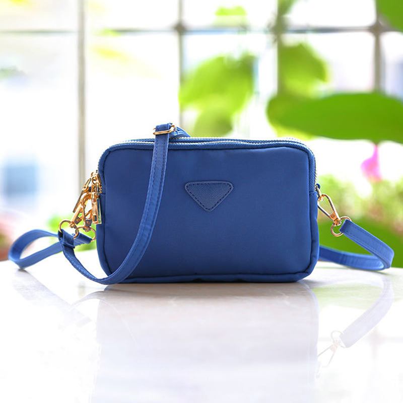 Kvinnor Vattentät Multi-slot Clutch Väskor Nylon Solid Mini Crossbody Väska