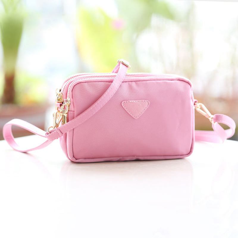 Kvinnor Vattentät Multi-slot Clutch Väskor Nylon Solid Mini Crossbody Väska