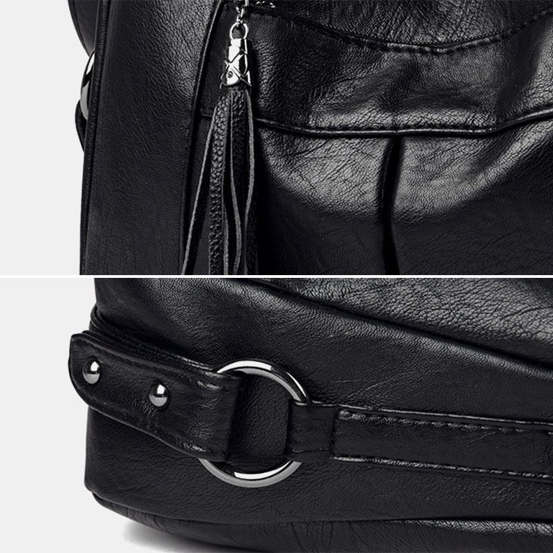 Kvinnor Vintage Konstläder Med Stor Kapacitet Multi-fickor Crossbody Bag Axelväska