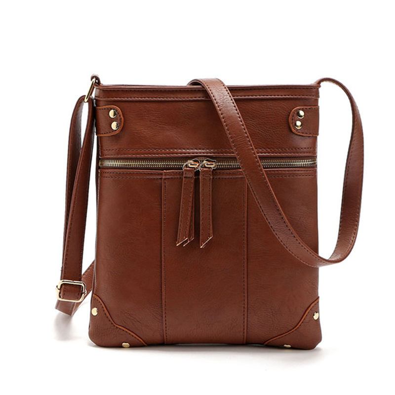 Kvinnor Vintage Messenger-väskor Flickor Casual Axelväskor Retro Crossbody-väskor