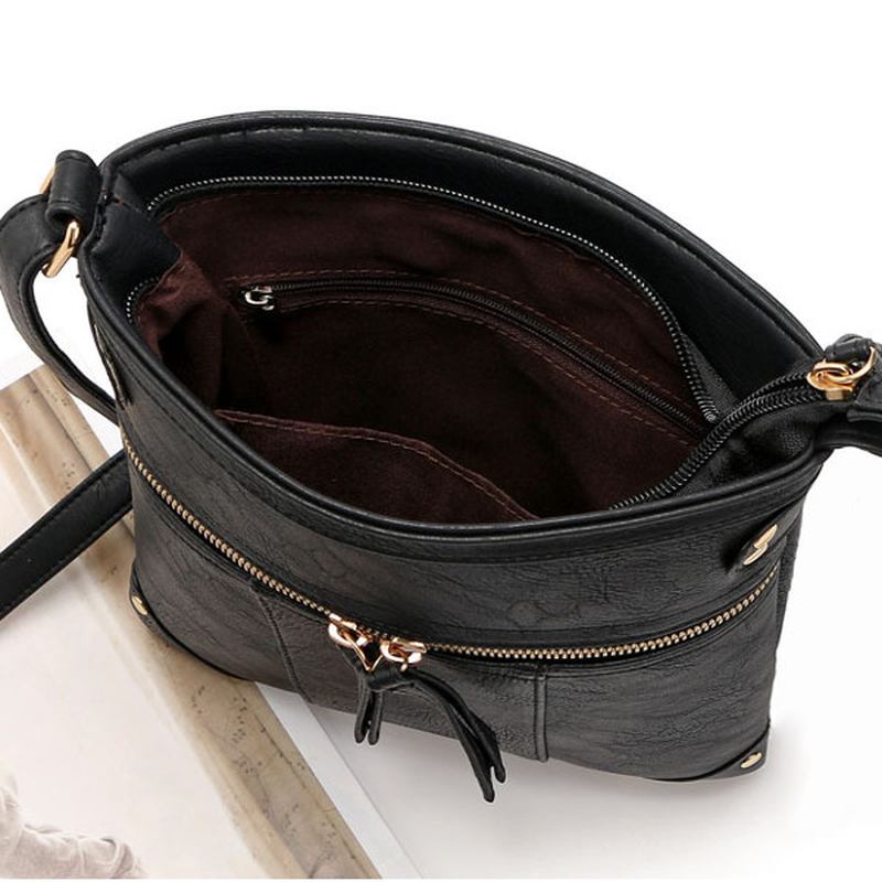 Kvinnor Vintage Messenger-väskor Flickor Casual Axelväskor Retro Crossbody-väskor
