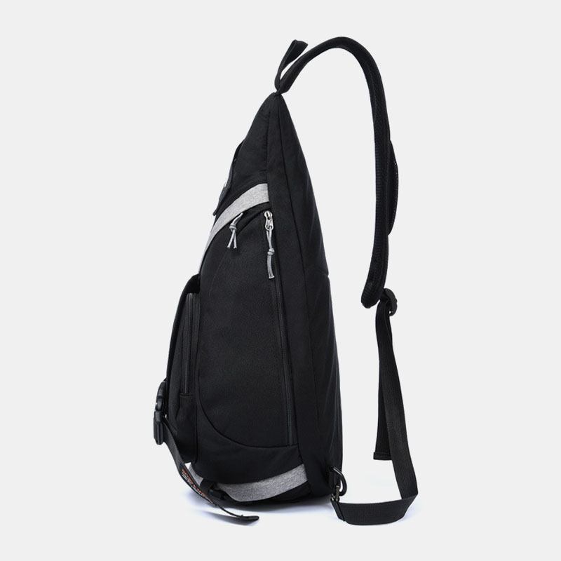 Män 2 St Usb-laddningshörlurar Stor Kapacitet Multifunktion Vattentät Crossbody-väska Bröstväska Sling Bag
