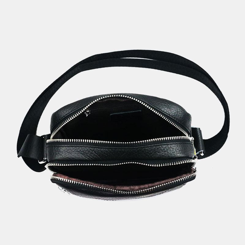 Män Äkta Läder Multifunktion Vattentät Stöldskydd Telefonväska Crossbody Bag Axelväska