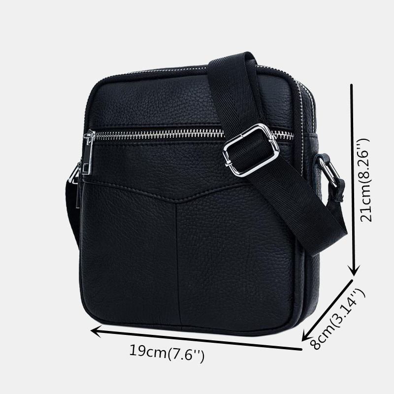 Män Äkta Läder Multifunktion Vattentät Stöldskydd Telefonväska Crossbody Bag Axelväska