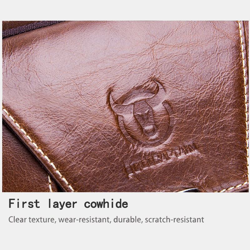 Män Äkta Läder Stöldskydd Multi-layer Casual Crossbody Bag Axelväska