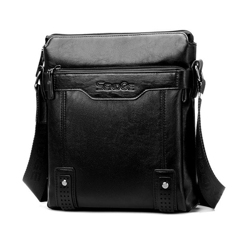 Män Business Messenger Bag Solid Crossbody Axelväska